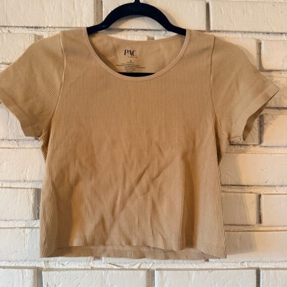 Pacsun ribbed tan seamless tee - Picture 1 of 5